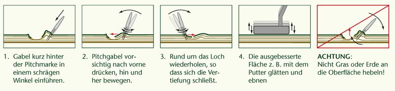 Pitchmarken reparieren